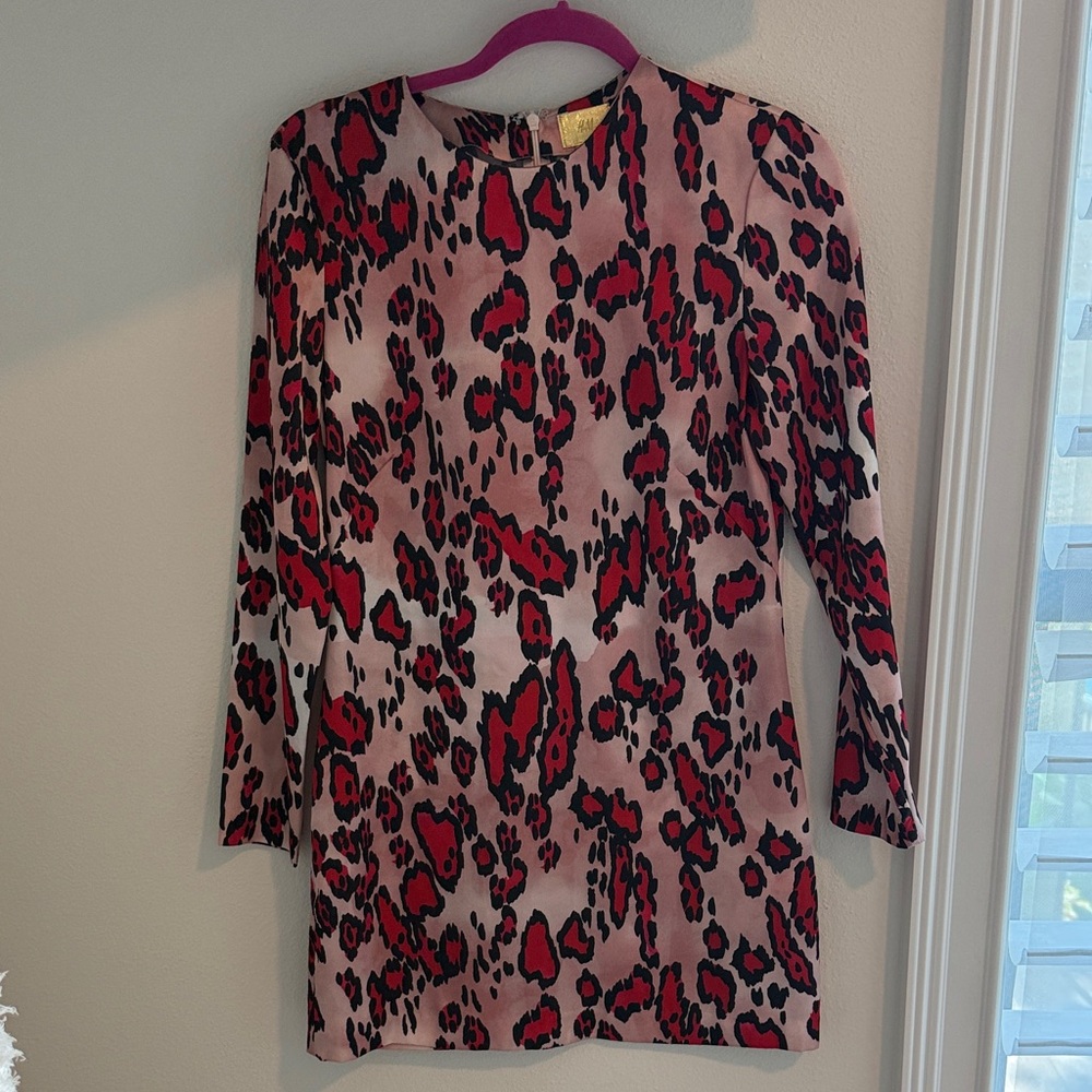 H&M Red and Black Long Sleeve Dress